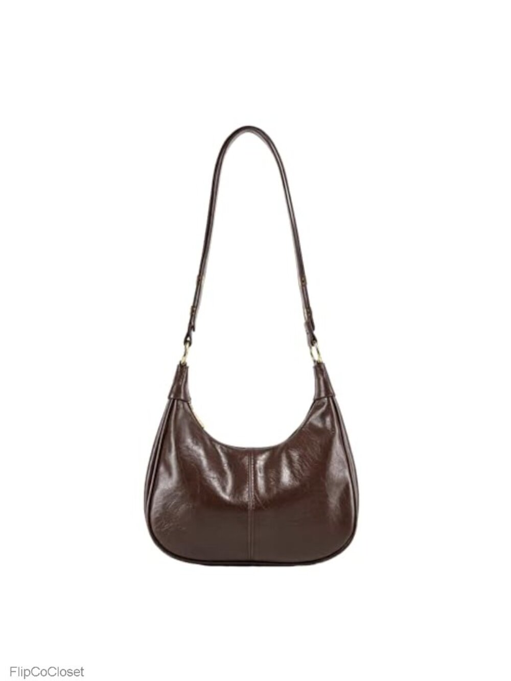 Small Faux Leather Crescent Hobo Shoulder Crossbody Bag